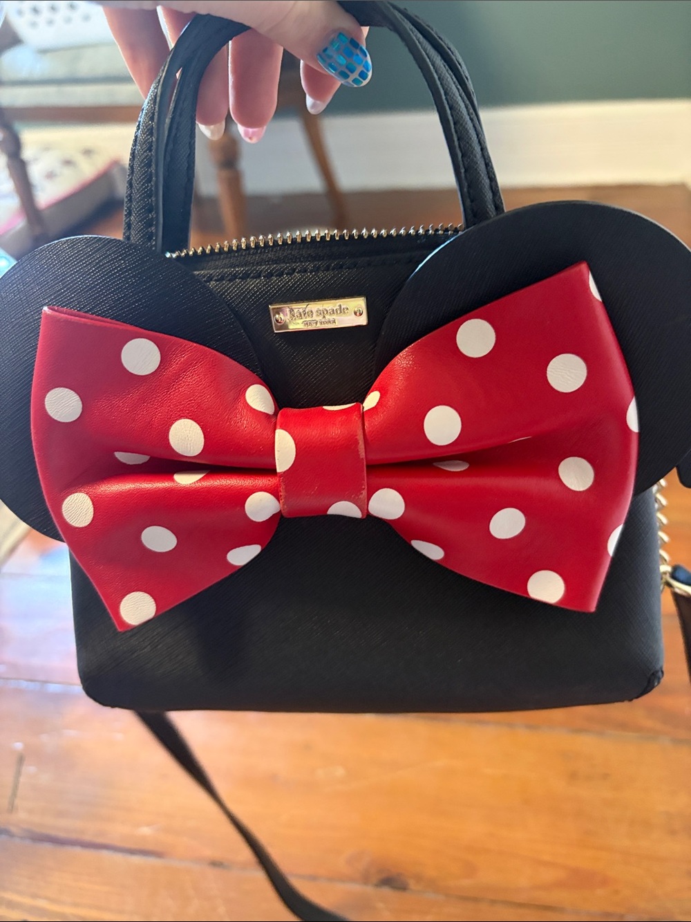 kate spade black & red polka dot bow purse - Picture 5 of 5